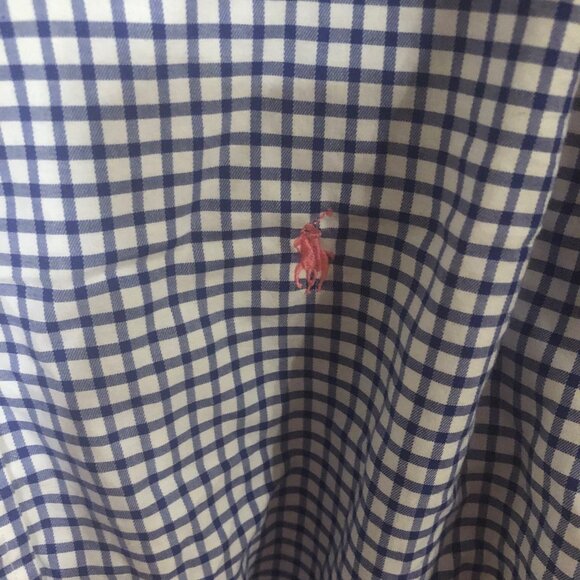Ralph Lauren Long sleeve button front blue/white check shirt XL - Picture 2 of 5